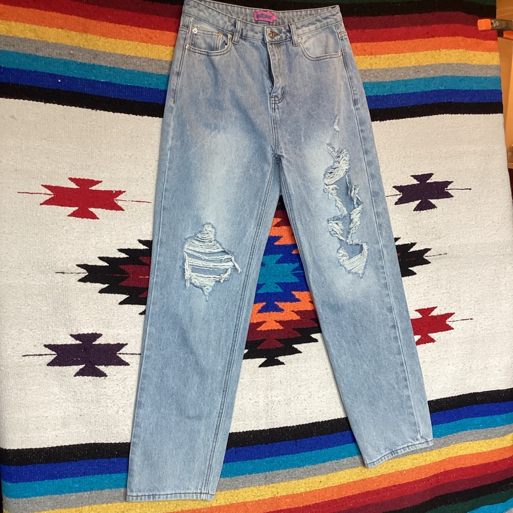 Vintage Edikted High Rise Distressed Women’s jeans grunge Y2K
